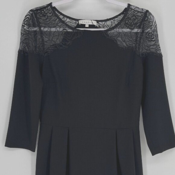 Sandro Paris Black Lace Sheath Dress Elegant Cocktail Size 2 Holiday Dress - Picture 3 of 10